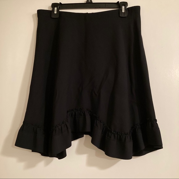 Chloe Black Midi Knee Length Ruffle Skirt L 10 - Picture 5 of 9